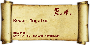 Roder Angelus névjegykártya